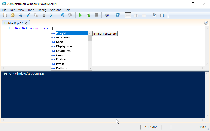 powershell ISE auto complete 